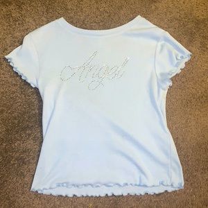 Rhinestone blue  “Angel” shirt